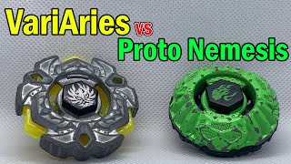 Proto Nemesis vs Vari Aries Metal Fight Beyblade Battles [upl. by Casteel507]