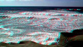 3D Anaglyph Video La Jolla San Diego Californis Beach [upl. by Streeter]