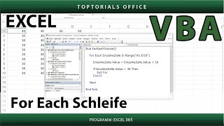 For Each Schleife  Excel VBA [upl. by Prager866]