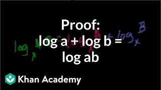 Proof log a  log b  log ab  Logarithms  Algebra II  Khan Academy [upl. by Darby60]