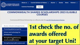 Commonwealth Shared Scholarship ALL Courses  Universities 2022\2023 Avoid these mistakes [upl. by Anilac]