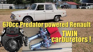 S4 E28 We install dual carburetors on our 670cc predator powered Renault R10 [upl. by Corabella]