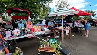 Car boot sale at Mahogany Shopping Promenade Saturday morning September Mauritius 4k [upl. by Senoj]