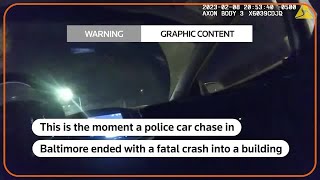 WARNING GRAPHIC CONTENT  Video captures police car chase ending in fatal crash [upl. by Halette]