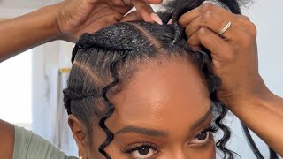 Ep 8  Do It Yourself Trending Stitch Braids w Curly Hair [upl. by Namien701]