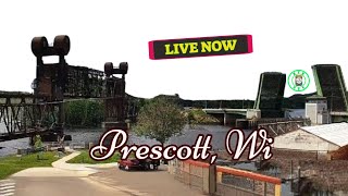 Prescott WI Rail amp River East Cam LIVE NOW  BNSF St Croix Subdivision  PTZ East Cam  MP 407606 [upl. by Reg937]