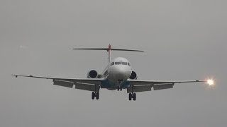 FullHD Forgot the lights Austrian Fokker 100 at GenevaGVALSGG [upl. by Aemat]