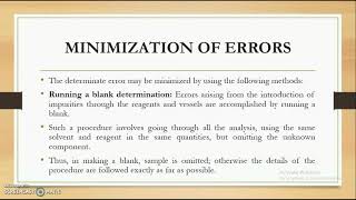 Minimization of errors Part 1 [upl. by Airpal831]