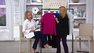 Susan Graver Rayon Nylon Cold Shoulder Mock Neck Sweater on QVC [upl. by Aehsan]