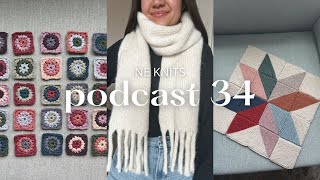 podcast 34  finished Berlin scarf crochet astrid pillow leather needle case review [upl. by Bekha408]