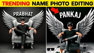 Instagram Trending Name Photo Video Editing  create 3D Ai Wings Name Image [upl. by Jair236]