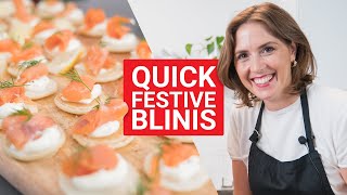 Quick Blinis Recipe  Festive Cooking with Olivia [upl. by Garmaise]