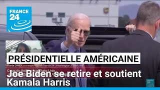 EtatsUnis  Joe Biden renonce à sa candidature et annonce soutenir celle de Kamala Harris [upl. by Ddahc]