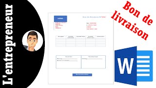 Faire un bon de livraison sur word  modèle [upl. by Yesnek]