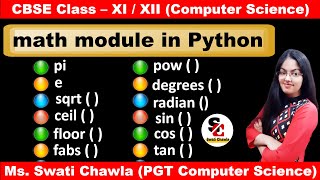 math module in Python  Mathematical functions in Python  CBSE Class 11 and 12 Computer Science [upl. by Natie]