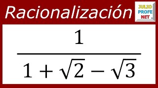 RACIONALIZACIÓN CON TRES TÉRMINOS EN EL DENOMINADOR [upl. by Lobiv376]