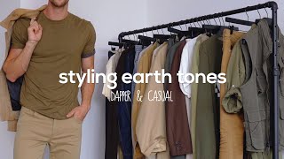 10 Outfits Styling Earth Tones  Mens Fashion Inspiration  Color Theory [upl. by Helsell]