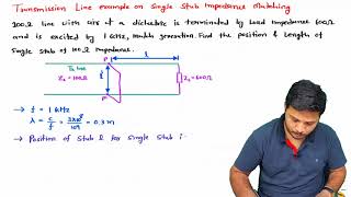 Transmission Line Example on Single Stub Impedance Matching in Microwave Engineering [upl. by Violetta194]