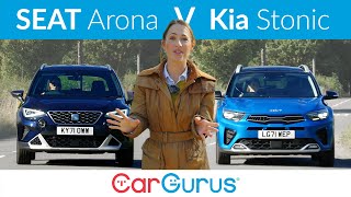 2021 Seat Arona vs Kia Stonic Battle of the baby crossovers [upl. by Niltiac]