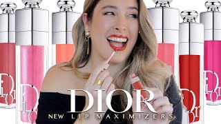 NEW DIOR LIP MAXIMIZER LIP PLUMPING GLOSSES SWATCHES and REVIEW  12 Shades and ALL Finishes [upl. by Demb]