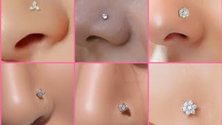 diamond nose pins latest diamond nose pin designs Light weight diamond nose pin [upl. by Ahsiemaj]