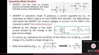 Lec 6 Transconductance gm and Channel Resistance Rds [upl. by Frayne]