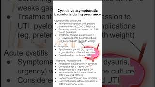 Cystitis vs asymptomatic bacteriuria during pregnancy [upl. by Ekal761]