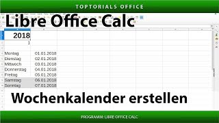 Dynamischen Wochenkalender erstellen LibreOffice Calc [upl. by Seta298]