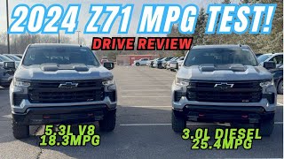 2024 Silverado 1500 Z71 Trailboss LT 30l Duramax diesel vs 53l v8 MPG loop and drive impressions [upl. by Nanyk81]