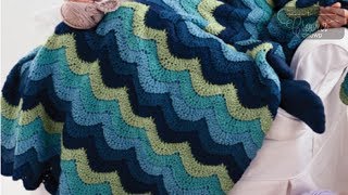 Crochet Ocean Waves Blanket Pattern  EASY  The Crochet Crowd [upl. by Spevek]