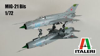 Mig21 Bis quotFishbedquot  Italeri 172  Brush Painted [upl. by Ymia]