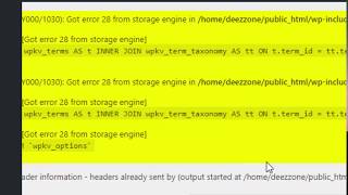 Website quotGot error 28 from storage enginequot [upl. by Yerffej]