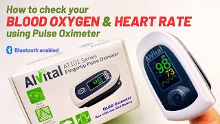 Pulse Oximeter Review  Alvital Pulse Oximeter  AT101 Series Fingertip Pulse OLED Oximeter [upl. by Weld692]