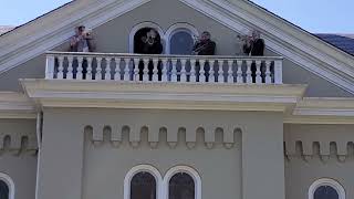 Lititz Moravian trumpets from the sanctuary balcony during Pandemic 720p [upl. by Otter695]