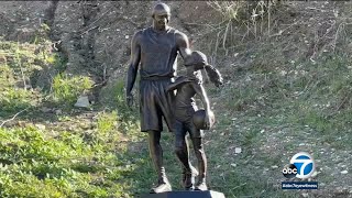 Statue honors Kobe Bryant daughter Gianna at Calabasas crash site  ABC7 [upl. by Akeemaj]