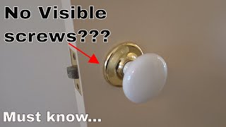 Remove door handle  knob without screws visible 2 [upl. by Danaher]