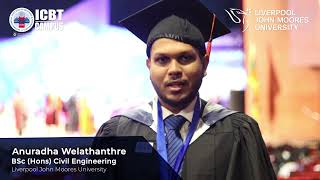 BSc Hons Civil Engineering graduated MrAnuradha shared his experience on ICBT Graduation  2023 [upl. by Etac]