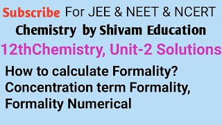 How to calculate Formality Concentration term Formality Formality Numerical [upl. by Hgalehs538]