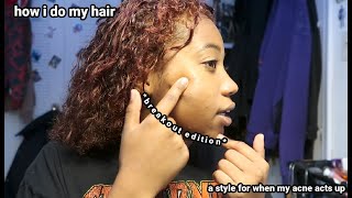 how i do my hair breakout edition  the style i do when my acne acts up  Mya Mezz [upl. by Marrissa]