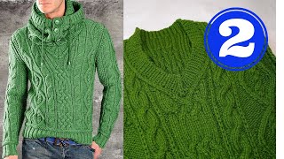 sueter talla M tejido a dos agujas para hombre cuello en V con capucha [upl. by Eelsha]