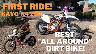 Kayo K4 250 First Ride Review  4Stroke Air Cooled 250cc Chinese Dirt Bike [upl. by Erline]