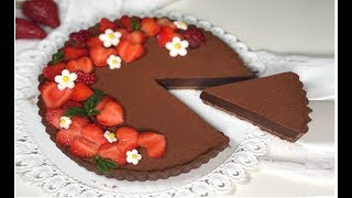 Crostata al cioccolato con fragole RICETTA FACILE [upl. by Davy]