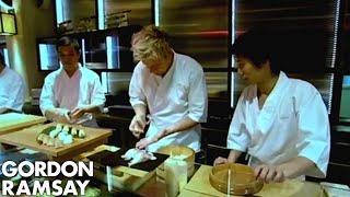 Gordon Ramsay Struggles to Make Sushi  Gordon Ramsay [upl. by Asiaj]