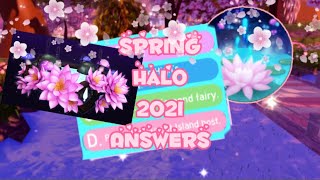 Spring halo 2021 fountain answers Roblox Royale high [upl. by Cherey]