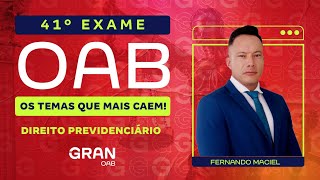 1ª fase do 41º Exame OAB Os temas que MAIS caem em Direito Previdenciário [upl. by Fifine]