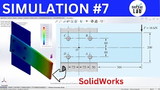 Bolted Connection  Eccentrically Loaded  Safety Factor  FEA for beginners  SolidWorks Simulation [upl. by Annodal]