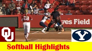 BYU vs 2 Oklahoma Softball Game 1 Highlights April 11 2024 [upl. by Paxon]