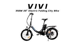 VIVI MT20 20 Inch Folding Electric Cruiser City Bike Assembly Guide [upl. by Sherar]