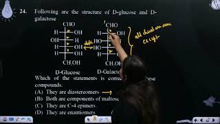 Following are the structure of Dglucose and Dgalactose Which of the statements is correct abo [upl. by Flower]