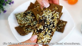 Buchweizen Knäckebrot  Glutenfreie keto vegane Cracker [upl. by Fernas]